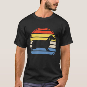 Camiseta Dachshund Retro Sunset Dog Raça Pet Aniversário