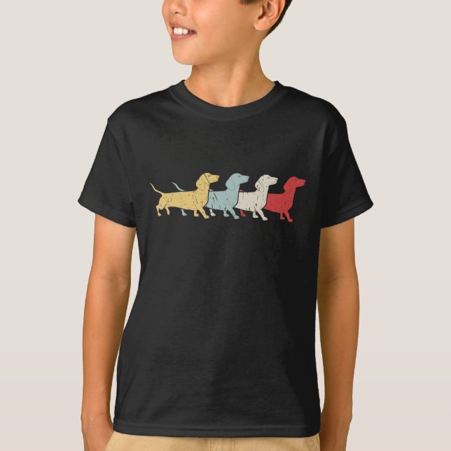 Camiseta Dachshund Retro Vintage (Frente)