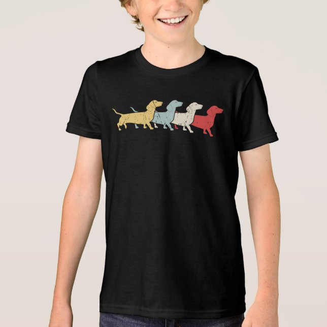 Camiseta Dachshund Retro Vintage (Frente)