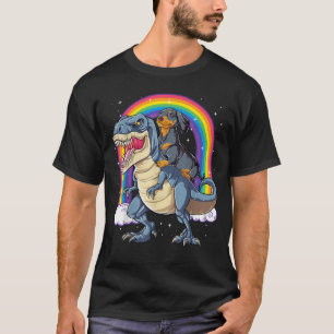 Camiseta Dachshund Riding Dinosaur T rex dá presentes para