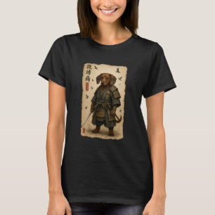 Camiseta Dachshund Samurai Arte Japonês Vintage