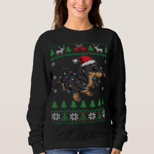 Camiseta Dachshund Santa Clause Luzes De Chapéu Sem Cachorr