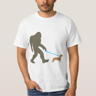 Camiseta Dachshund Sasquatch Doxie Dog Gift Andando Pé Gran