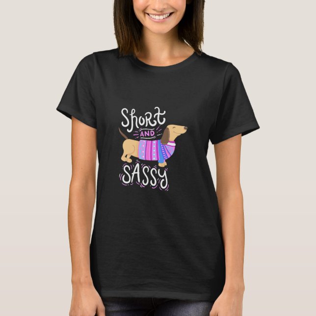 Camiseta Dachshund Short E Sassy (Frente)