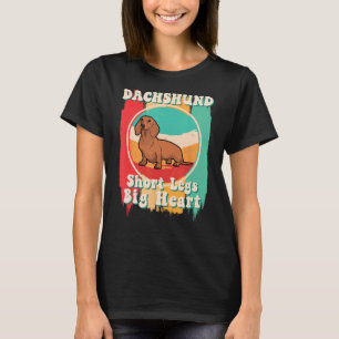 Camiseta Dachshund Short Pernas Grande Coração Dachshund Mã