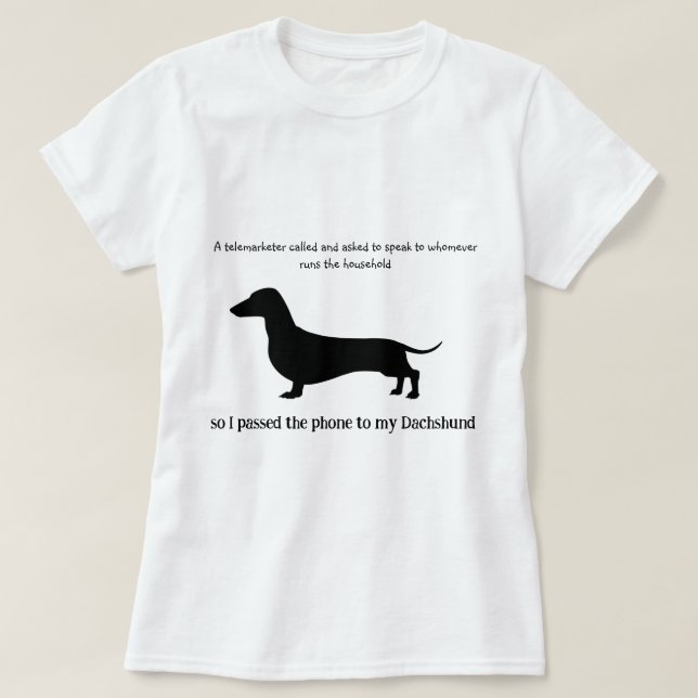 Camiseta Dachshund Silhouette Funny (Frente do Design)