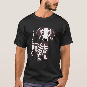 Camiseta Dachshund Skeleton Halloween Engraçados Amantes