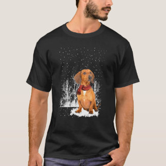 Camiseta Dachshund Snow Scarf Dogs Xmas Natal Dachshund