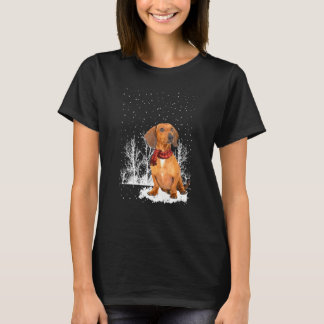 Camiseta Dachshund Snow Scarf Dogs Xmas Natal Dachshund
