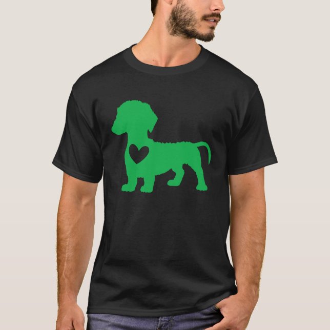 Camiseta Dachshund St Patrick s Day Wiener Dog Irish Shamro (Frente)