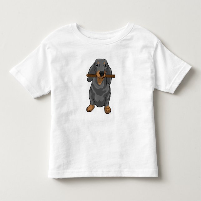 Camiseta Dachshund Stick (Frente)