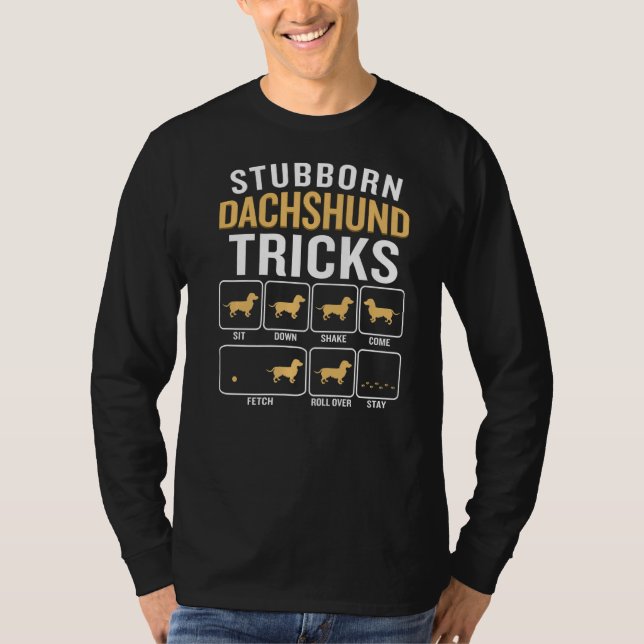 Camiseta Dachshund Stubborn engana Premium (Frente)