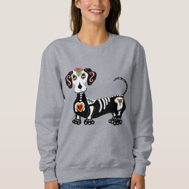 Camiseta Dachshund Sugar Skull (Frente)