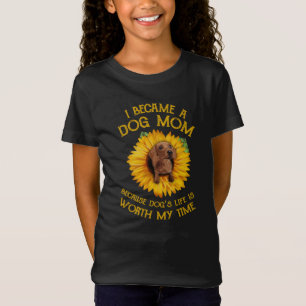 Camiseta Dachshund Sunflower Tornei-me um Cachorro Mãe Vida
