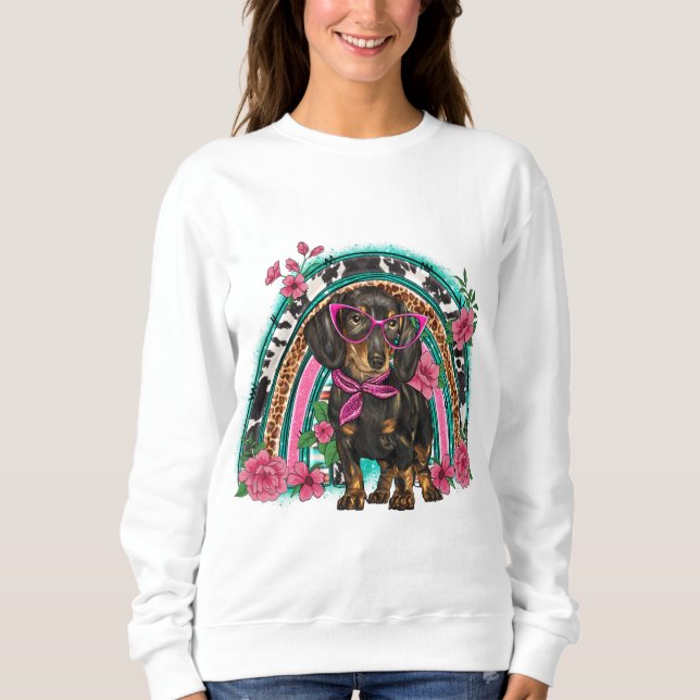 Camiseta Dachshund Sweatshirt (Mulheres) (Frente)