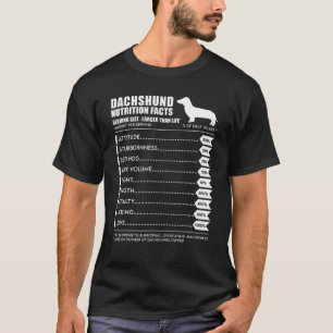 Camiseta Dachshund T - Fatos Nutricionais do Cão Mais Frac