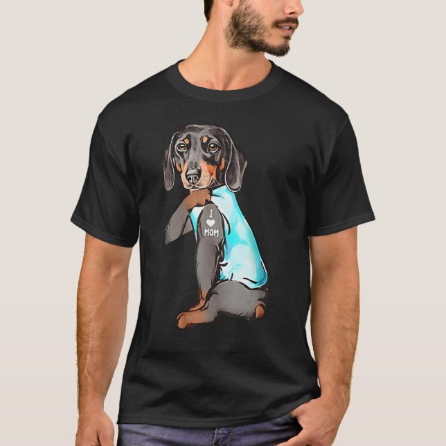 Camiseta Dachshund Tattoo Mãe Caneca (Frente)