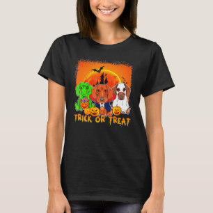 Camiseta Dachshund Trick Ou Tratar Drácula Monstro