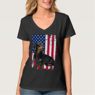 Camiseta Dachshund U Flag Shirt 4 De Julho