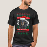 Camiseta Dachshund Ugly Christmas Sweet Style Santa Hat D<br><div class="desc">Dachshund Ugly Christmas Sweater Style Santa Hat Doxie Dog</div>