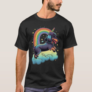 Camiseta Dachshund Unicorn no Rainbow Unicorn Dachshund T S