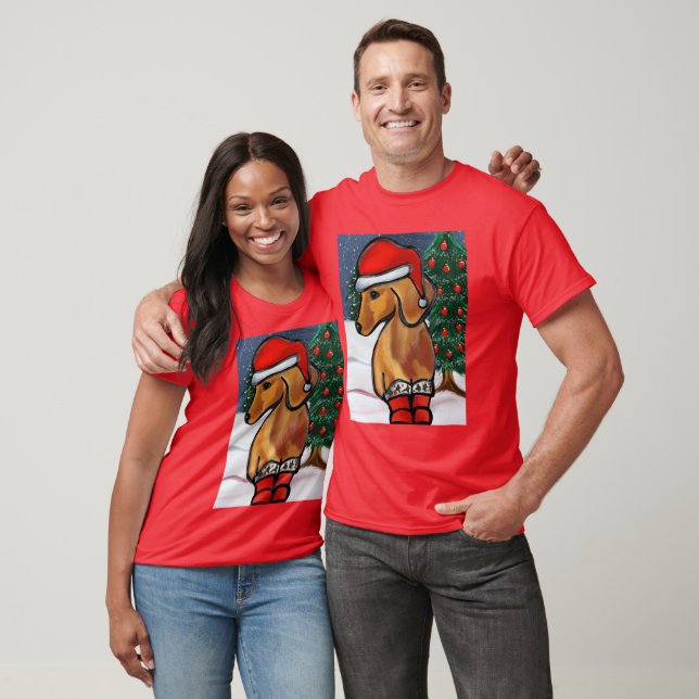 Camiseta Dachshund Vermelho (Unissex)