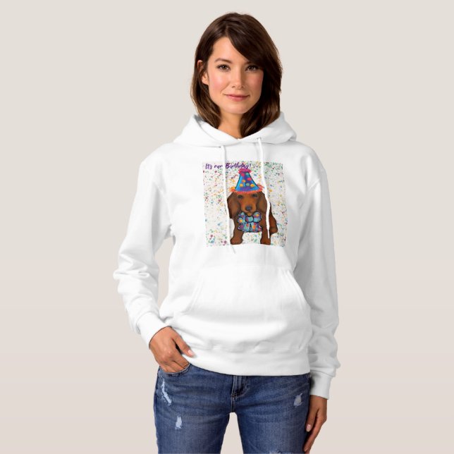 Camiseta Dachshund Vermelho de Pelo Longo (Frente Completa)