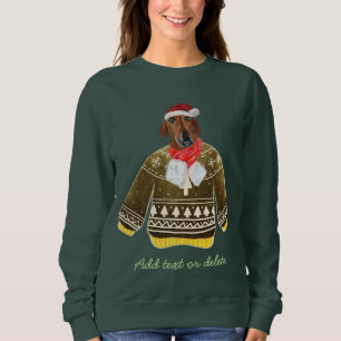 Camiseta Dachshund Vermelho Salsicha Natal Feio Cachorro Mã