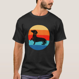 Camiseta Dachshund Vintage Sunset