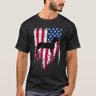 Camiseta Dachshund Weiner American Flag 4 De Julho