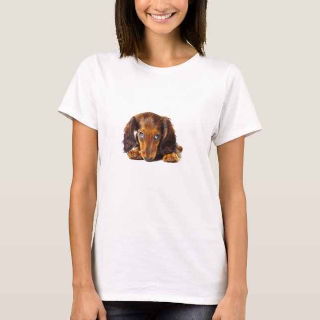 Camiseta Dachshund Weiner Cachorro Brown Animal Simples (Frente)