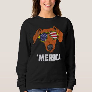 Camiseta Dachshund Wiener American Flag 4 De Julho Fou