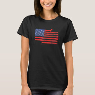 Camiseta Dachshund Wiener Dog Daschund Bandeira Americana