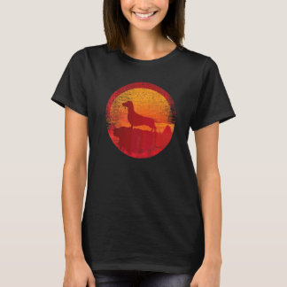 Camiseta Dachshund Wiener Doxen Dog Retro Sunset