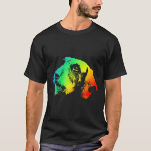 Camiseta Dachshund Wire Hair Colorida Rainbow Retro
