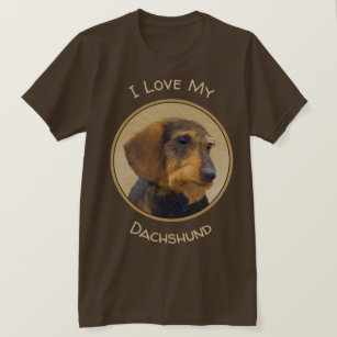 Camiseta Dachshund (Wirehaired): Pintura original de cães