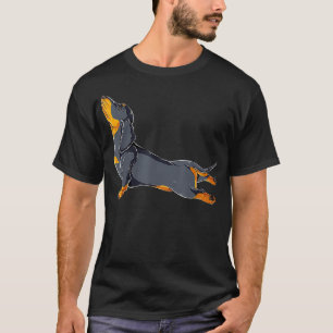 Camiseta Dachshund Yoga T shirt Namaste Meditação Espirit