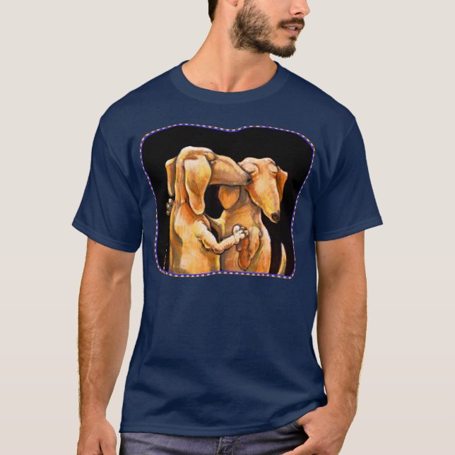 Camiseta Dachshunds da dança (Frente)