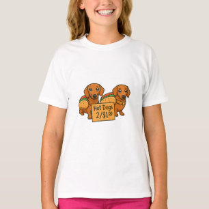 Camiseta Dachshunds de desenho animado como cachorros-quent