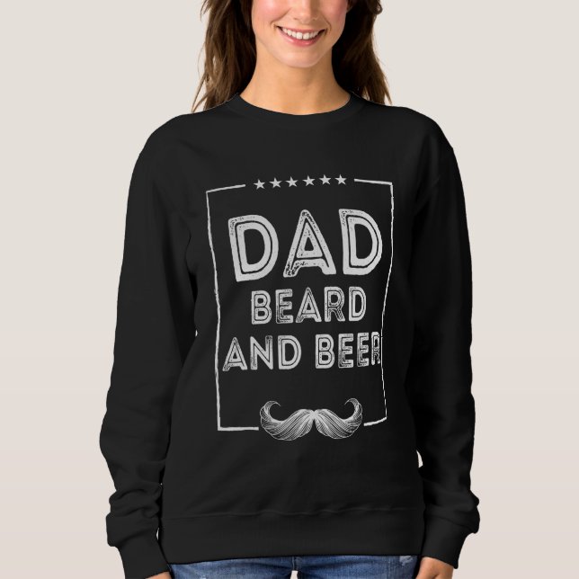 Camiseta Dad Beard and Beer  Chill Mustache Drinking (Frente)
