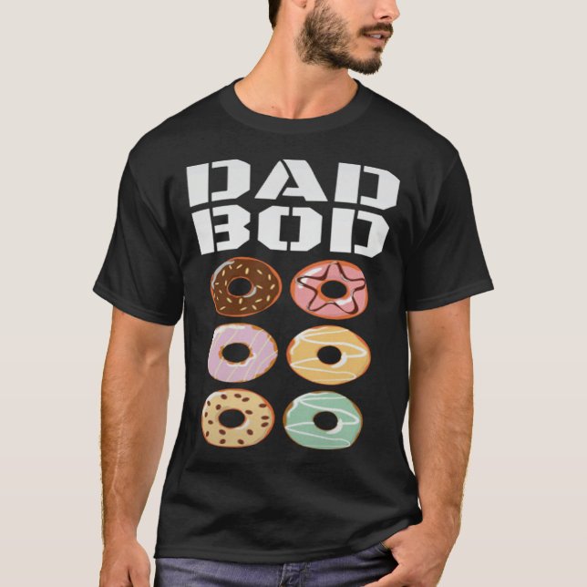 Camiseta Dad Bod   Donut Six Pack Daddy Gym (Frente)