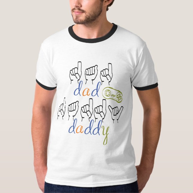 Camiseta dad, daddy in sign language (Frente)
