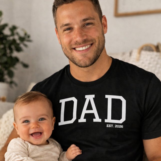 Camiseta Dad Established Customizable Year Father's Day  (Criador carregado)