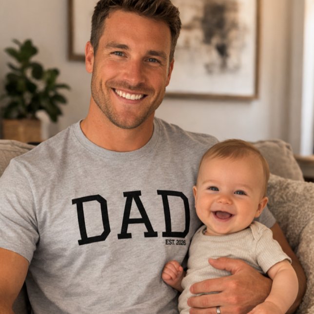 Camiseta Dad Established Customizable Year Father's Day  (Criador carregado)