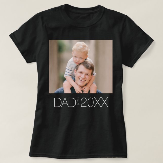 Camiseta Dad Established Modern Script Photo (Frente do Design)