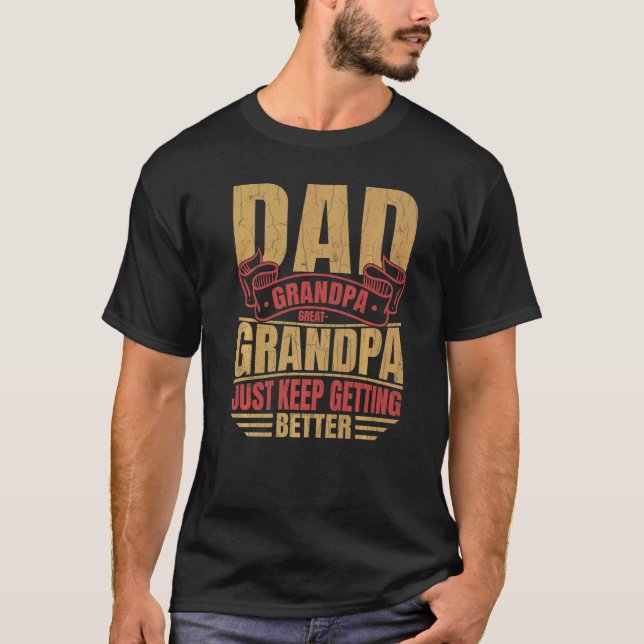 Camiseta Dad Grandpa Great Grandpa  Grandfather  Graphic (Frente)