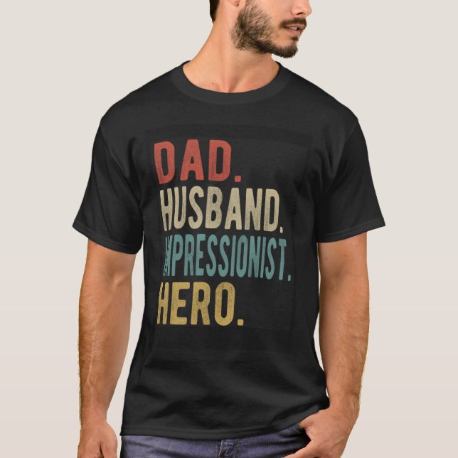 Camiseta Dad Husband Impressionist Hero (Frente)