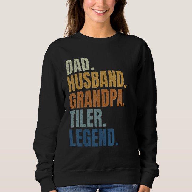 Camiseta Dad husband tiler legend tile setter installer con (Frente)