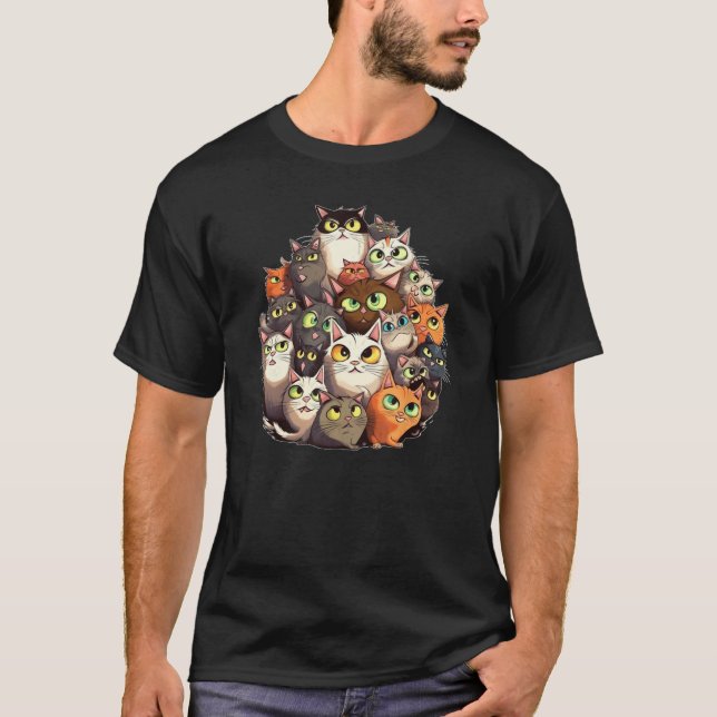 Camiseta Dad Joke  What do you call a mountain of cats A me (Frente)
