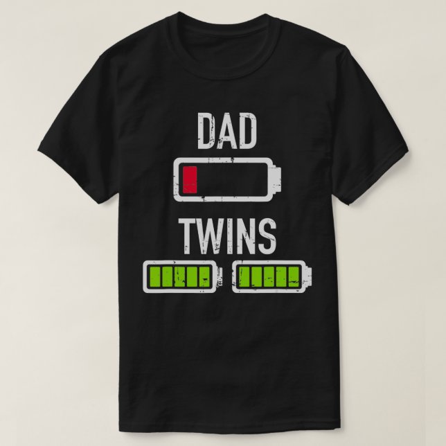 Camiseta Dad low battery twins full battery  (Frente do Design)